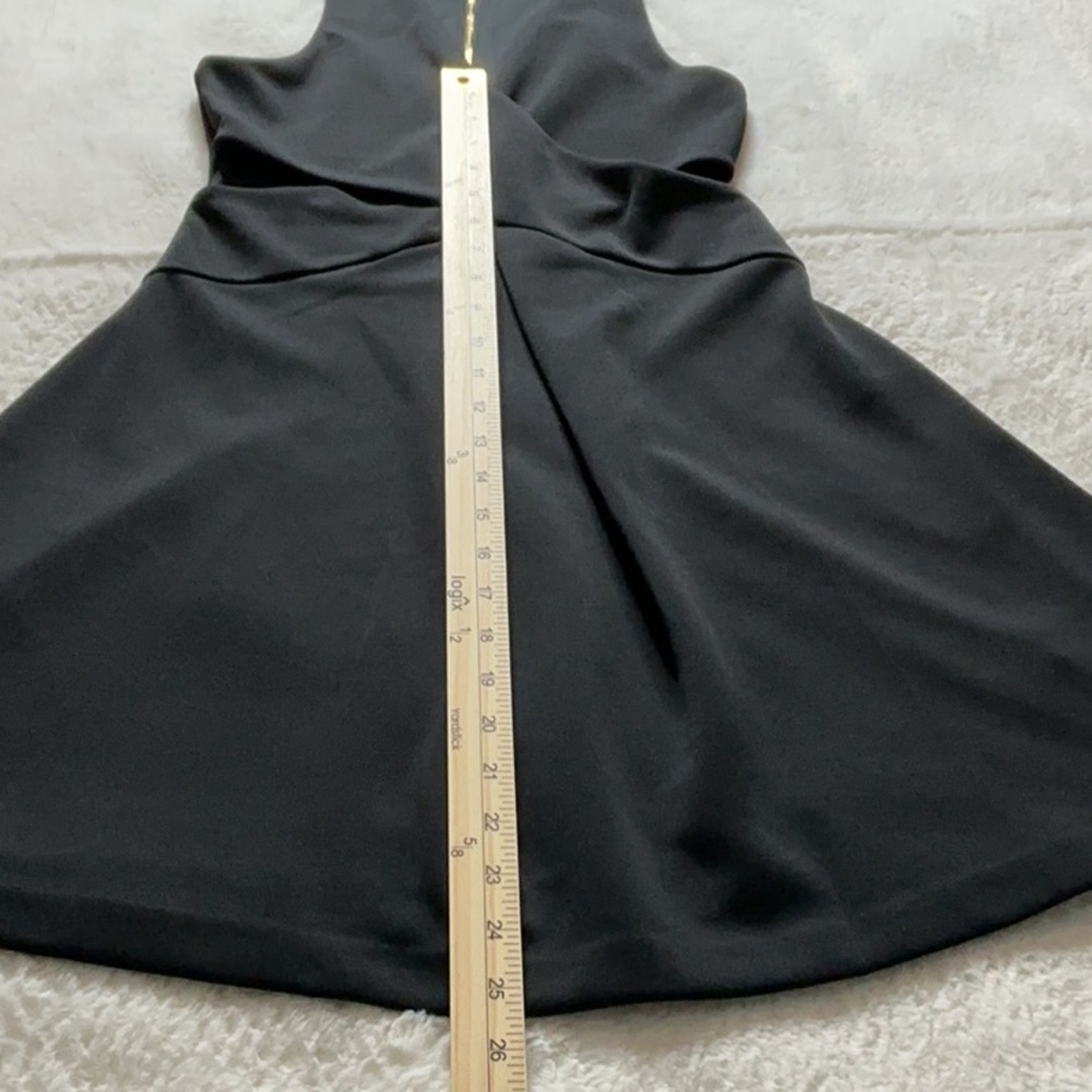 Express Black and Gold Pleated Wrap Cocktail Dress - Picture 6 of 9